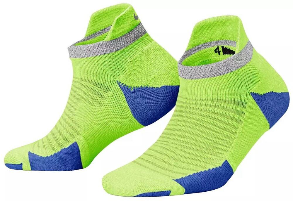 Nike Spark Cushioned No-Show Running Socks M6-7.5 W7.5-9 volt